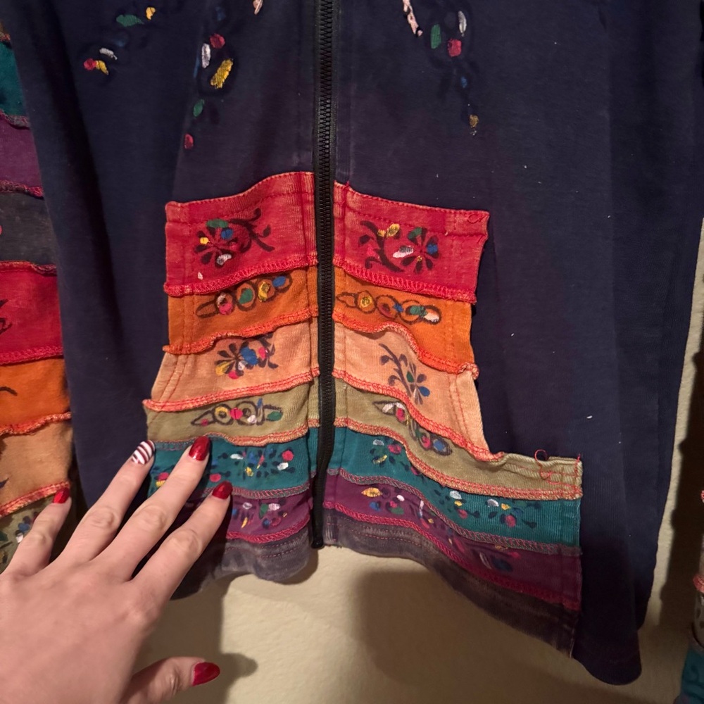 Rising International Rainbow Patchwork Hand Paint… - image 5